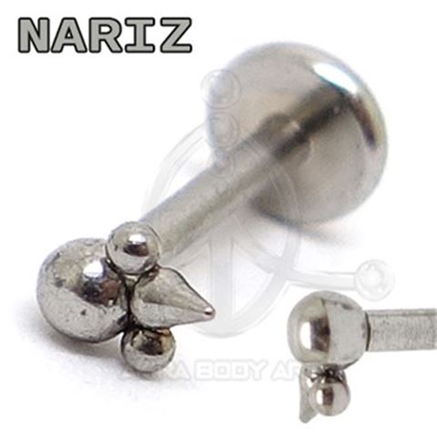 Labret Triangle Balls and Spike (Internal Thread)