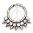 Jeweled Spikes Segmented Hoop