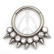 Jeweled Spikes Segmented Hoop