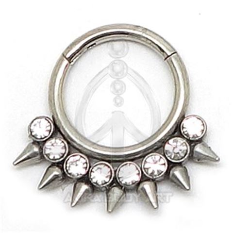 Jeweled Spikes Segmented Hoop