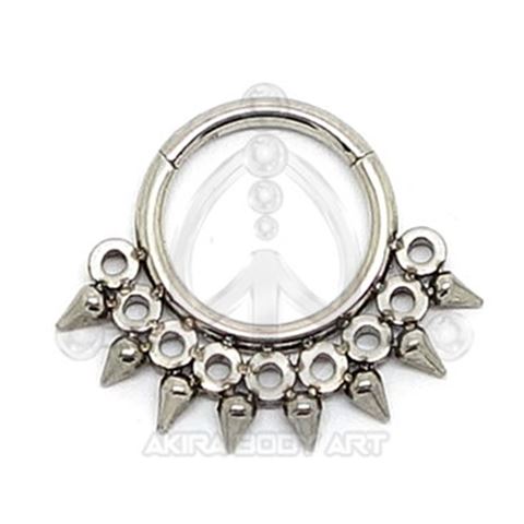 Jeweled Spikes Segmented Hoop