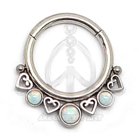Hearts and Opals Segmented Hoop