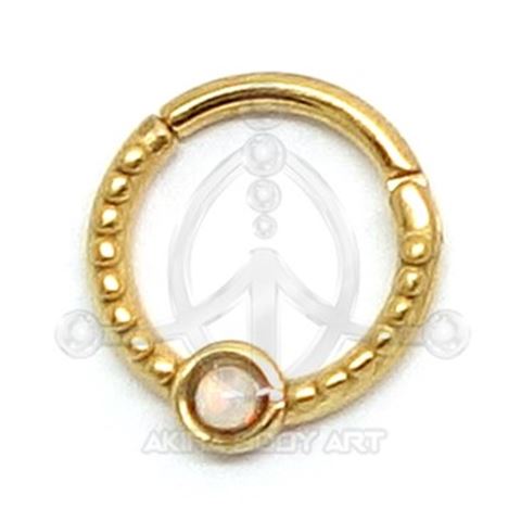 BCR shaped segmented hoop - PINK OPAL