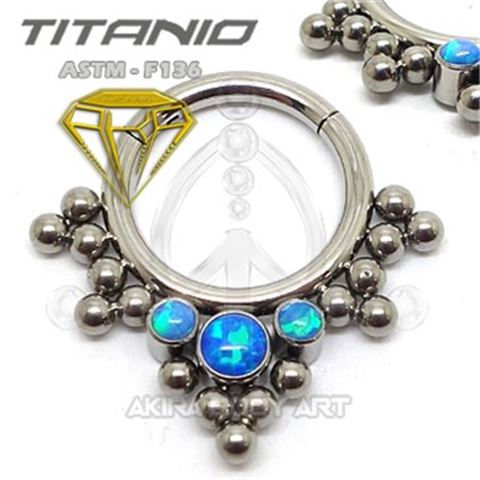 Ethnic segmented hoop – Balls and Opals