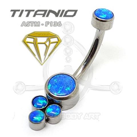 Navel 5 blue opals