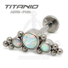 Labret Titanio 3 Ópalos