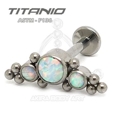 Labret Titanio 3 Ópalos