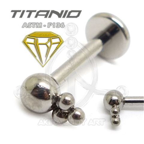 Labret 4 bolas (Titanio Rosca interna)