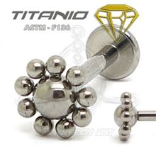 Labret Sol-Bolas (Titanio Rosca interna)