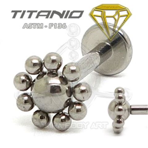 Labret Sol-Bolas (Titanio Rosca interna)