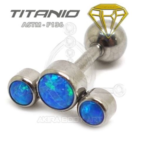Tragus 3 Ópalos Azules