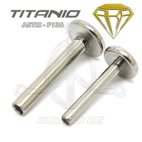 Barra de Labret Titanio. Rosca Interna