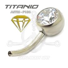 Titanium Navel Banana Bar. Internal thread