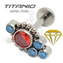 Labret JOYAS Colores con Bolas - Titanio