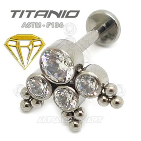 Labret 4 JEWELS with Balls - Titanium