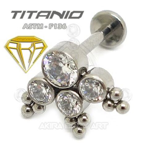 Labret 4 JOYAS con Bolas - Titanio