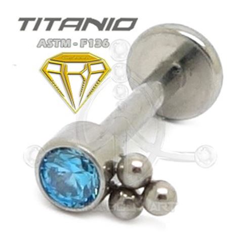JEWELRY Labret with Balls - Titanium