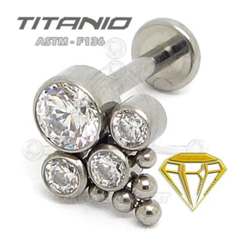 Labret 4 JOYAS con Bolas - Titanio (2)