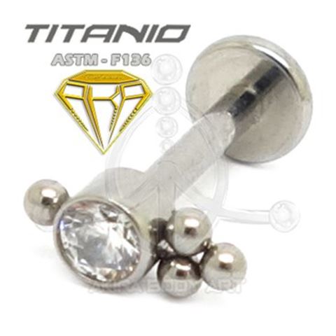 JEWELRY Labret with Balls - Titanium (2)