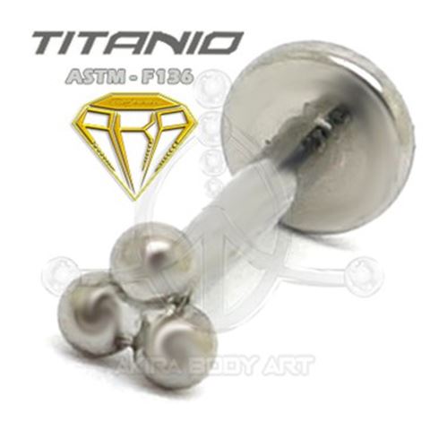 Labret con Bolas - Titanio (2)