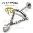 Labret barra con cadena - OJO DE CRISTAL