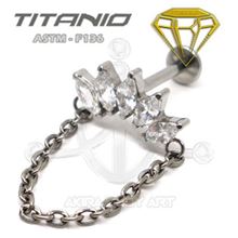 Labret corona de joyas con cadena