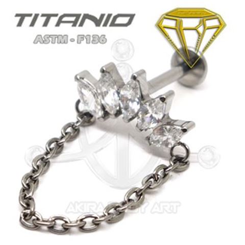 Labret corona de joyas con cadena
