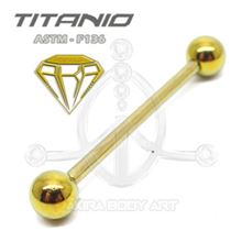 Barbell Titanio. Rosca Interna - ANODIZADO ORO