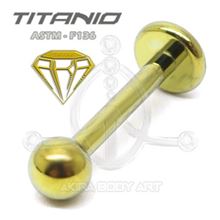 Labret Titanio. Rosca Interna - ANODIZADO ORO