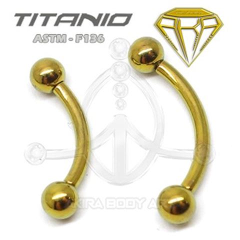 Titanium C-Barbell Internal Thread. GOLD ANODIZED