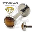 Titanium Labret INTERNAL THREAD - TIGER EYE