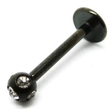 Multi-Jewelled Labret in Black Steel