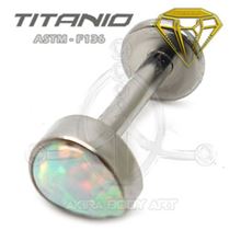 Labret Lágrima Ópalo - Titanio Rosca Interna