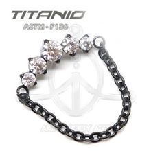 Replacement jewelry crown with chain - Black