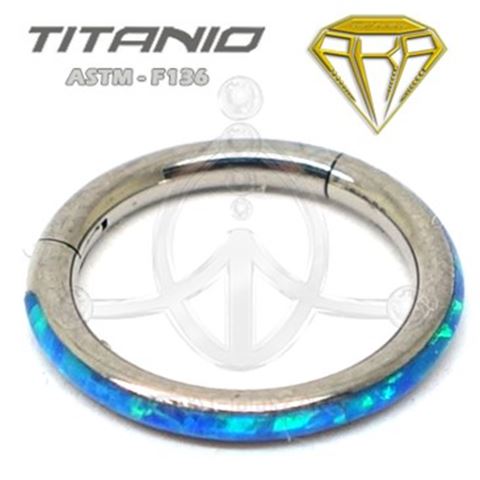 Blue Opal Segmented Hoop