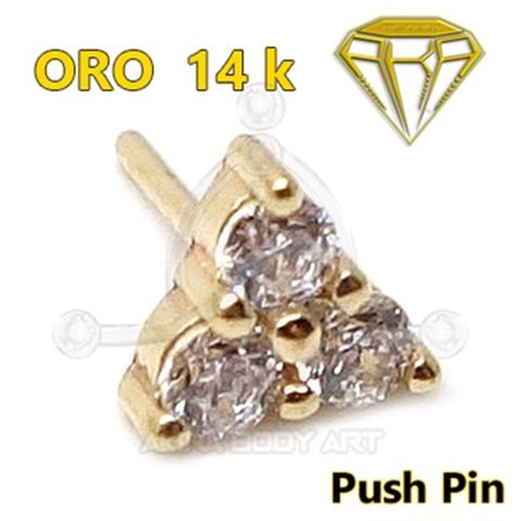 Replacement PUSH IN Triangle jewelry - 14K