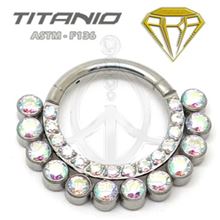 Septum de Aro doble segmentado 2 filas de joyas