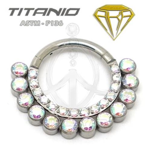 Septum de Aro doble segmentado 2 filas de joyas