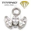 Hoop Charm - 3 Jeweled Petals