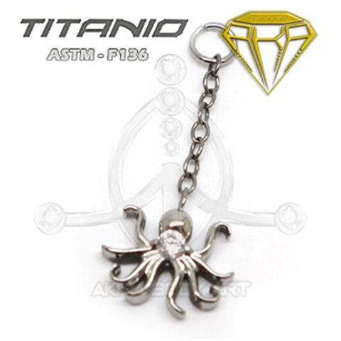 Hoop Charm - Dangling Octopus