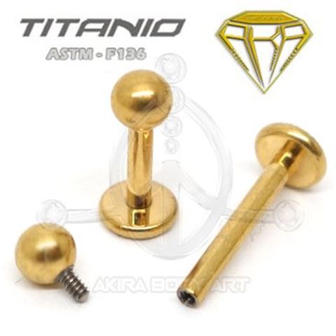 Labret Titanium Gold color (PVD) - Internal Thread