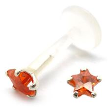 BioPlast Labret with 3mm jewelled Star