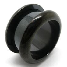 Black Steel Threaded Flesh Tunnel.