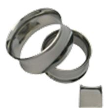 Flesh Tunnel. Available in black steel and surgical steel models.