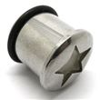 Surgical Steel Flesh Tunnel. Star-shape tunnel with O ring.
