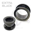 Black Steel Threaded Flesh Tunnel.