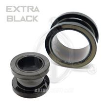 Black Steel Threaded Flesh Tunnel.