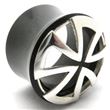 Horn Flesh Plug with silver-cross