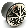 Horn Flesh Plug with Silver dark-aged Star
