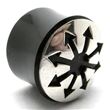 Flesh Plug with silver Kaos figure